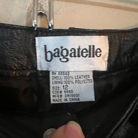 Vintage Bagatelle Black 100% Leather Pants Straight Leg Mom Style High waist 12 - Picture 9 of 11
